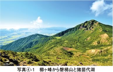 写真4-1 櫛ヶ峰から裏磐梯と猪苗代湖