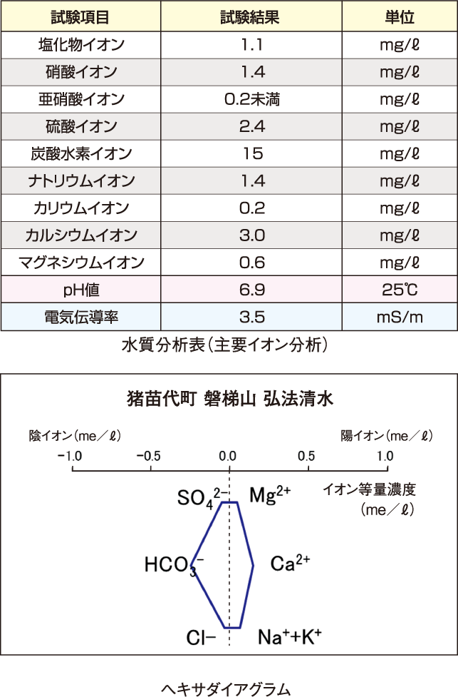 水質分析表（主要イオン分析）　ヘキサダイアグラム