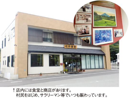 店内には食堂と商店があります。 　村民をはじめ、サラリーマン等でいつも賑わっています。