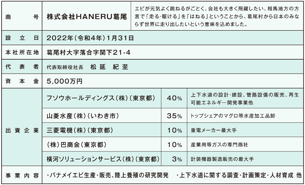 株式会社HANERU葛尾概要