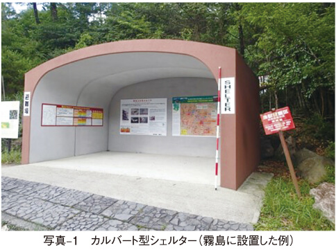 写真‒1 カルバート型シェルター(霧島に設置した例)
